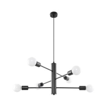 Csillár zsinóron DUOMO 6 6xE27/60W/230V fekete SL.0305 kép