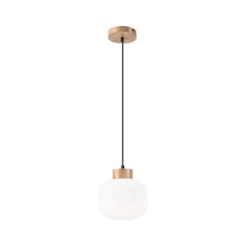 Csillár zsinóron HARMONY 1xE27/15W/230V átm. 20 cm fehér/tölgy LM - 1.258 / B kép
