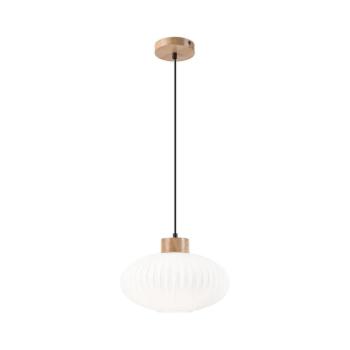 Csillár zsinóron HARMONY 1xE27/15W/230V átm. 30 cm fehér/tölgy LM - 1.258 / D kép