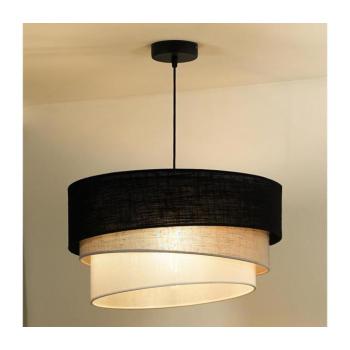 - Csillár zsinóron TRIO 1xE27/15W/230V átm. 45 cm fekete/szürke/fehér 604024 kép
