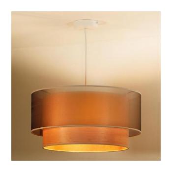 - Csillár zsinóron WOOD BOHO 1xE27/15W/230V átm. 45 cm réz/bézs 604062 kép
