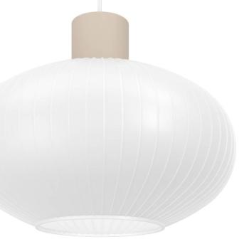 Dasmina lógó világítás, Ø 25 cm, fehér/homokszínű, üveg, E27 kép
