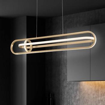 DENMARK LED lógó lámpa, arany színű, hossza 107 cm, fém kép