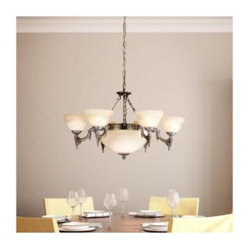 EGLO 85858 - Csillár láncon MARBELLA 9xE14/60W alabástrom üveg 85858 kép
