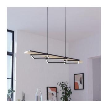 Eglo 901927 - LED kábeles mennyezeti csillár BOYAL 2xLED/13W/230V+LED/16W fekete/bézs 901927 kép