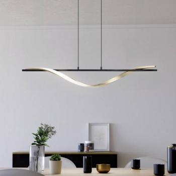 EGLO CONAPRATO LED lógó lámpa, fekete/sárgaréz, 115 cm, CCT kép