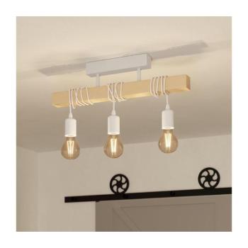 LED lámpa függeszték , mennyezeti , 3 x E27 , acél , fa , fehér , EGLO , TOWNSHEND , 33166 kép