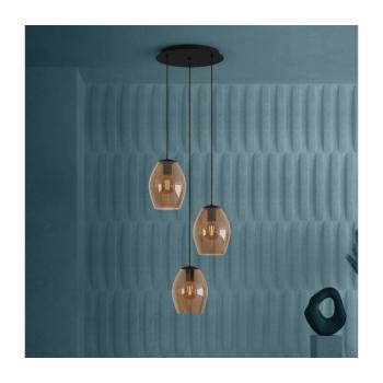EGLO , 390161 , ESTANYS 1 , függeszték , E27 , 3X40W , IP20 , barna-átlátszó kép