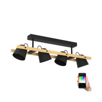 EGLO connect LED mennyezeti lámpa Hornwood-Z, 4-lámpás, fekete kép