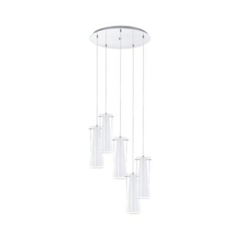 EGLO , 93003 , PINTO , függeszték , E27 , 5X40W , IP20 , átlátszó, fehér kép