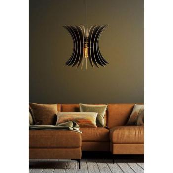 Elegáns fekete nagyszárnyú csillár, állítható magasság 65 cm, MDF ház, E27 foglalat Max 40W | Skandináv design modern terekhez kép