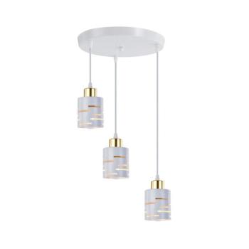 ELEN zsinóros csillár 3xE27/35W/230V, átm. 29 cm, fehér/arany ELEN 3-LIGHT ROUND PEND. WHITE kép