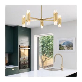 Elstead MARVELE10-AB-OPAL - Rúddal szerelt MARVELE csillár 10xE14/40W/230V, arany MARVELE10-AB-OPAL kép
