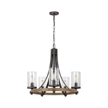 Elstead Quintiesse QN-ANGELO5 - Láncos csillár ANGELO 5xE27/60W/230V tölgy dekor QN-ANGELO5 kép