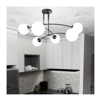 EMIBIG Csillár PREGOS 6xE14/10W/230V fekete/fehér 670/6 kép