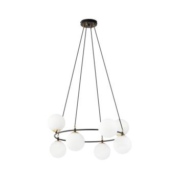 EMIBIG Csillár zsinóron AZURA 8xE14/10W/230V fekete/fehér 1295/8 kép