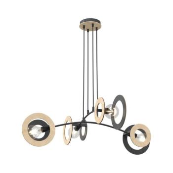EMIBIG Csillár zsinóron SKIVA 4xE27/15W/230V fekete/bézs 1409/4 kép