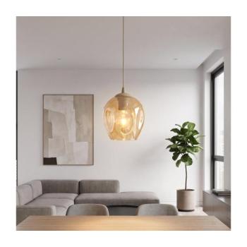 EMIBIG Kábeles függőlámpa ISTAR 1xE27/15W/230V átm. 14 cm bézs/füstös bézs 1785/1 kép