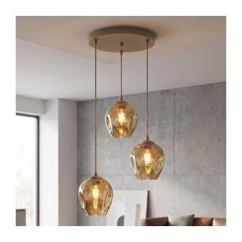 EMIBIG Kábelre függesztett csillár ISTAR 3xE27/15W/230V átm. 40 cm bézs/füstös bézs 1785/3PREM kép