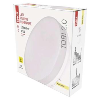 EMOS LED MENNYEZETI LÁMPA TORI 15W WW IP54 kép