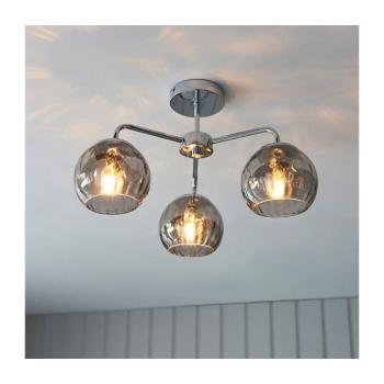 Endon 97971 - Felületre szerelhető csillár DIMPLE 3xE14/25W/230V fényes króm/füstszürke 97971 kép