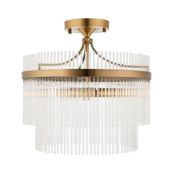 Endon 112575 - Felületre szerelhető csillár MARIETTA 3xE14/7W/230V réz/átlátszó 112575 kép
