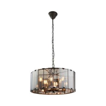 Endon 61294 - Csillár láncon CLOONEY 8xE14/40W/230V fekete/füstös 61294 kép
