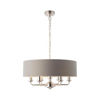 Endon 94373 - Csillár láncon HIGHCLERE 6xE14/40W/230V szürke/fényezett króm 94373 kép