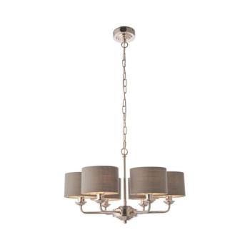Endon 94381 - Csillár láncon HIGHCLERE 6xE14/28W/230V szürke/fényezett króm 94381 kép