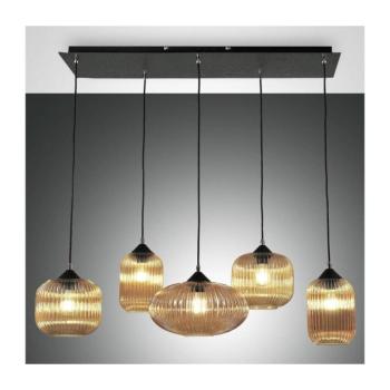 Fabas Luce 3627-48-125 - Csillár zsinóron GILLIS 5xE27/40W/230V arany/fekete 3627-48-125 kép