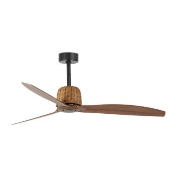FARO Barcelona FARO 33435 - WEAVER M mennyezeti látor, átm. 128 cm, barna/fekete + távirányítóval 33435 kép