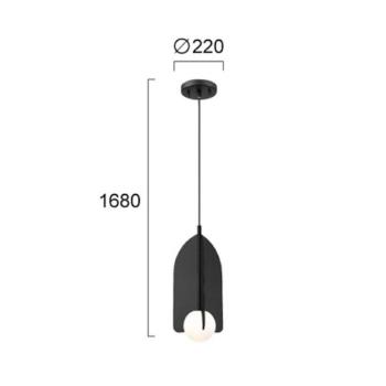 Fedora lógó lámpa, Ø 22 cm, fekete, fém/üveg kép