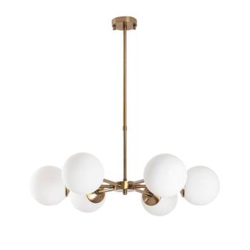 Fehér-sárgaréz színű függőlámpa üveg búrával ø 73 cm Akkas – Opviq lights kép