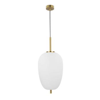 Fehér-sárgaréz színű üveg függőlámpa ø 27 cm Lato – Nova Luce kép