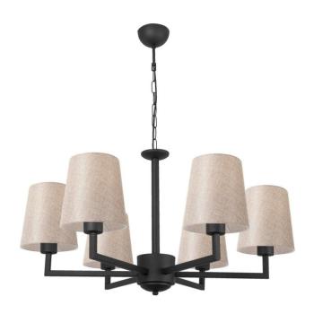 Fekete függőlámpa textil búrával Profil – Opviq lights kép