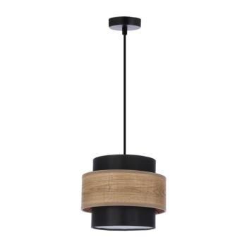 Fekete-natúr színű függőlámpa textil búrával ø 20 cm Twin – Candellux Lighting kép
