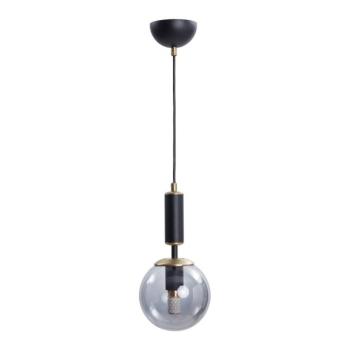 Fekete-szürke függőlámpa üveg búrával ø 15 cm Hector – Squid Lighting kép