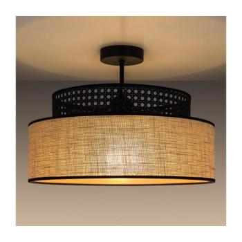 Felületre szerelhető csillár BOHO 1xE27/60W/230V átm. 40 cm fekete/rattan 0647 kép
