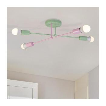 Felületre szerelhető csillár CAMBRIDGE 4xE27/15W/230V zöld/rózsaszín W-2022/4 MT+LPK kép
