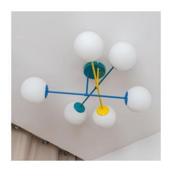 Felületre szerelhető csillár MOON 6xE27/15W/230V türkiz/sárga/kék W-2022+8020/6 MIX kép