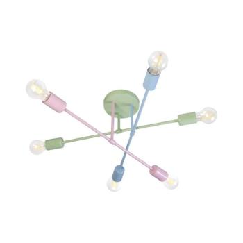 Felületre szerelt CAMBRIDGE csillár 6xE27/15W/230V zöld/kék/rózsaszín W-2022/6 MIX III kép