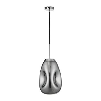 Fényes ezüstszínű üveg függőlámpa ø 22 cm Lava – Nova Luce