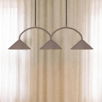 Globen Lighting lógó lámpa CURVE, hossza 95 cm, barna, 3 izzós. kép