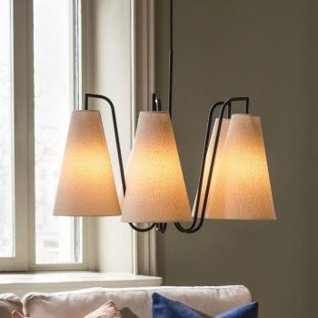 Globen Lighting Lou 5 lógó világítás, fehér bouclé/fekete szövet kép