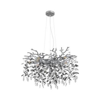 Globo 64138H2S - QUEENA kábeles csillár 10xE14/40W/230V ezüstszínű 64138H2S kép