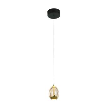 Golden Egg függőlámpa, borostyán/arany, Ø 13 cm, üveg/fém kép