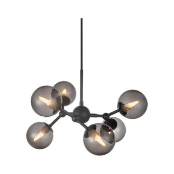 Halo Design 736553 - ATOM függeszték kábellel 6xG9/28W/230V átm. 45 cm fekete/k. fekete 736553 kép