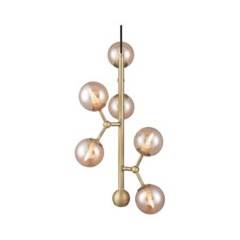 Halo Design 738861 - ATOM kábeles csillár 6xG9/28W/230V, átmérő 30 cm, sárgaréz/k. bézs 738861 kép