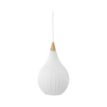 Halo Design 746262 - Kábeles függőlámpa DROPS 1xE27/40W/230V Ø 30 cm fehér/tölgy 746262 kép