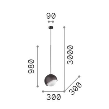 IDEAL LUX Bloom lógó lámpa, átmérő 30 cm, sárgaréz, fém/üveg kép